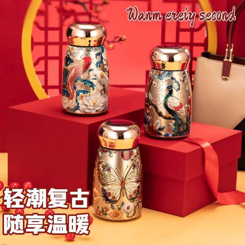 手绘国风迷你显温316不锈钢加厚保温杯女士专用高颜值泡茶水杯子,餐饮具,保冷/保温杯,淘宝优惠券,粉丝福利购,淘宝优惠卷
