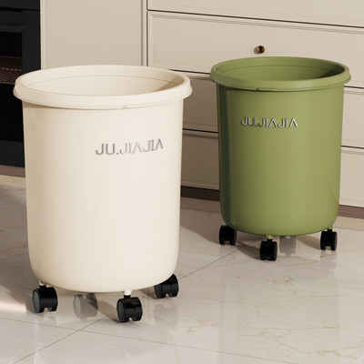 垃圾桶家用厨房专用免弯腰高款可移动大容量带轮子无盖商用卫生桶