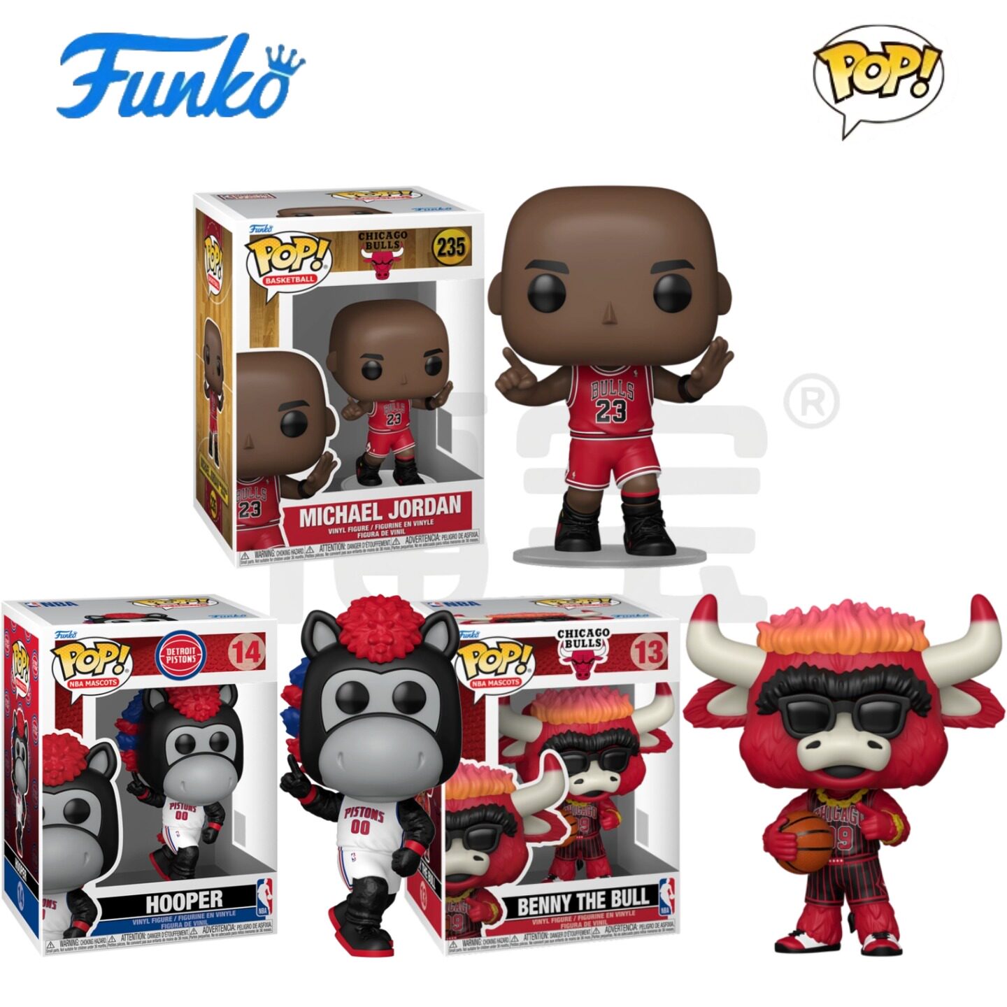 Funko POP 篮球NBA周边吉祥物公牛队本尼牛迈克尔乔丹公仔手办