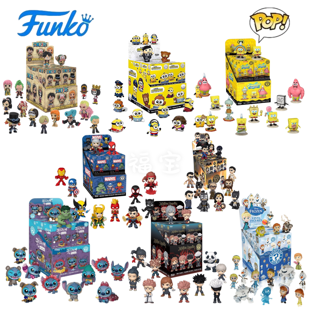 Funko POP盲盒海绵宝宝漫威DC小黄人海贼王史迪奇冰雪奇公仔手办