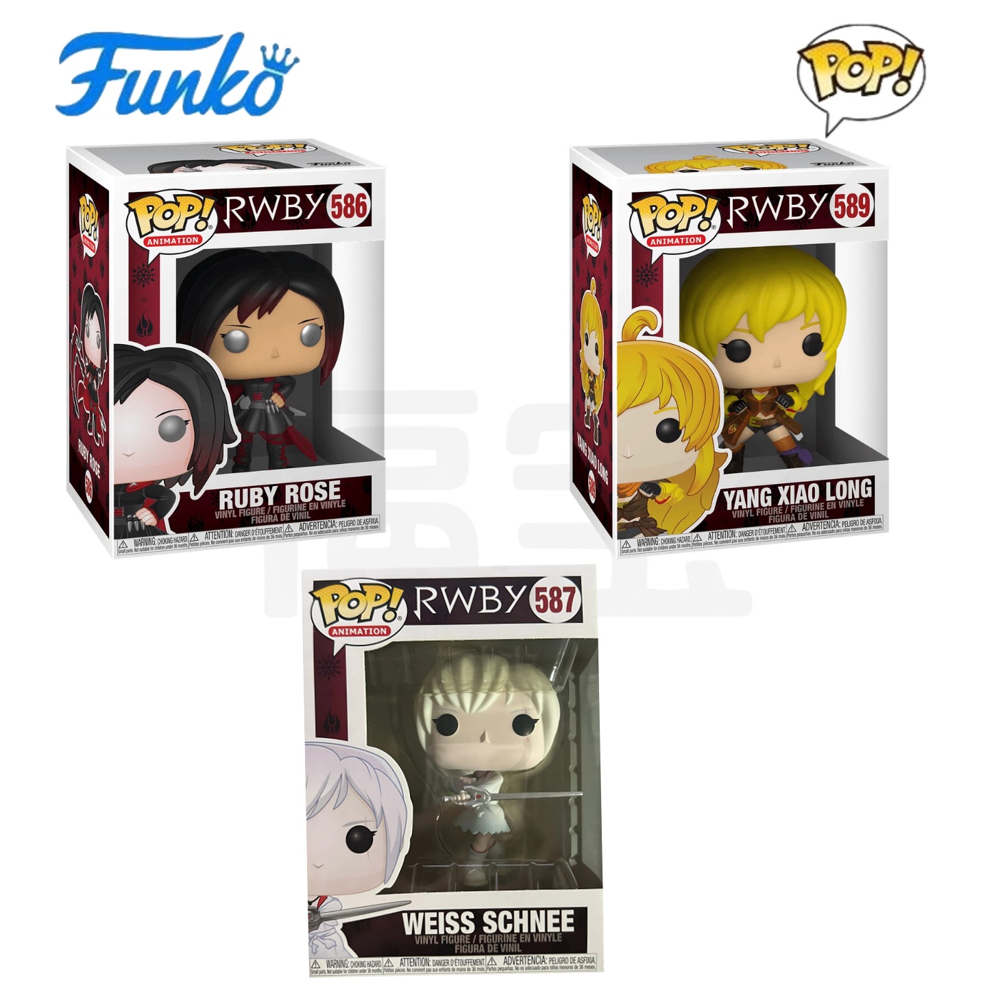 Funko POP四色战记RWBY周边阳小龙 露比 雪倪公仔手办人偶