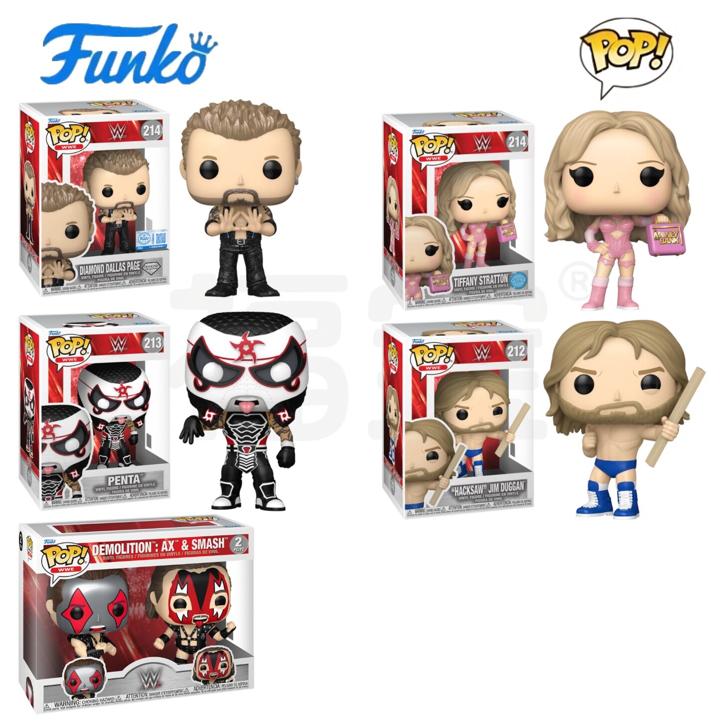 Funko POP摔跤手WWE周边Hacksaw Jim Duggan Penta公仔手办 - 实物图