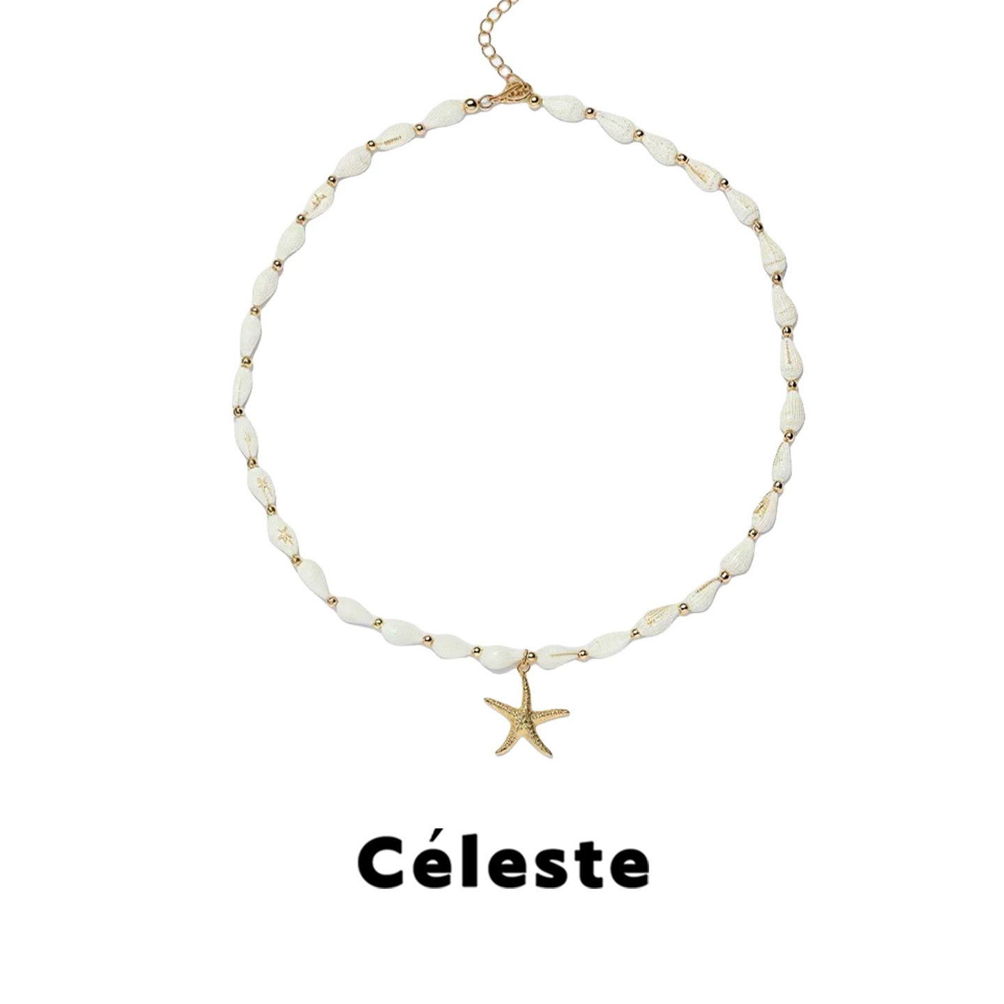 Céleste海螺海星吊坠项链女