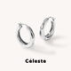 Céleste 明星同款 流潺耳圈小众设计高级感百搭素圈S925银针耳环