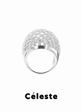 Céleste镂空圆球网格纹戒指女