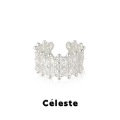 Céleste 龟背竹心形蕾丝开口戒指女小众设计气质高级精致食指戒