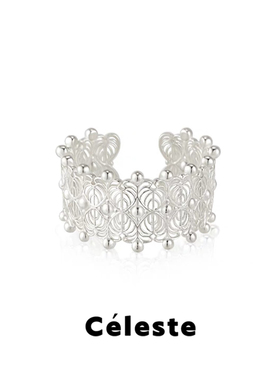 Céleste龟背竹心形蕾丝戒指女