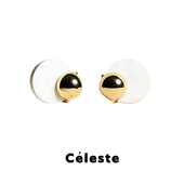 Céleste 豆豆同款 白洞石长短两戴耳环女小众设计高级感气质耳钉