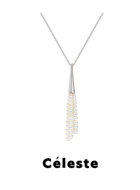 Céleste拂光小扫帚珍珠长项链女