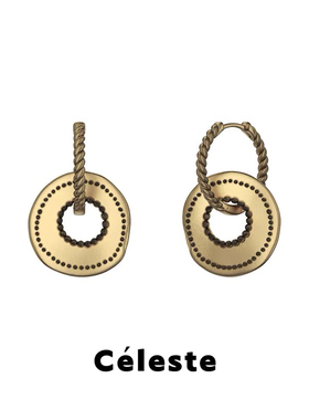 Céleste 张靓颖同款欧若拉系列螺纹做旧耳扣高级感复古百搭耳圈