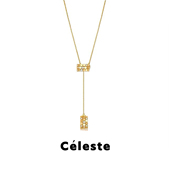 Céleste 董洁同款 半珠双圆环长项链女精致高级感抽拉设计毛衣链