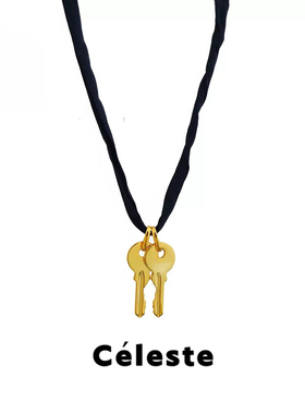 Céleste金属钥匙长布条项链女