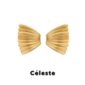 Céleste 哑光棕榈叶扇形耳环女小众轻奢高级感气质夸张时尚 耳钉