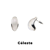 Céleste 透明白水晶耳钉女小众设计气质高级感弧形耳环S925银针