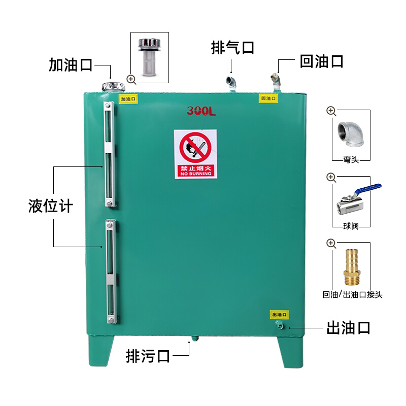 柴油发电机组油箱分体可视储油桶油罐L升方形1000L