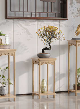 中式多肉实木花架置物架阳台高端客厅家用绿箩摆件小花几电视柜旁