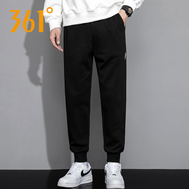 361度运动男裤2025春季新款收口卫裤运动休闲针织长裤男款
