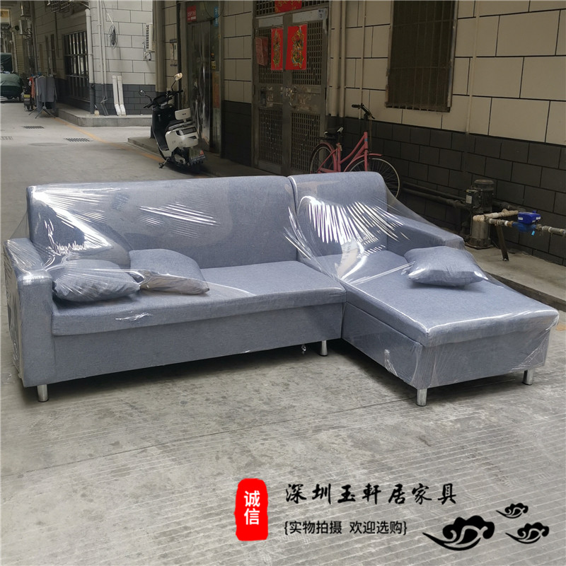 深圳高弹海绵组合布艺沙发 7字形转角 L型 坐垫可拆洗送抱枕包邮