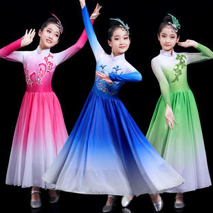 元旦儿童开场舞大摆裙现代古典舞蹈服学校演出表演歌伴舞演出服