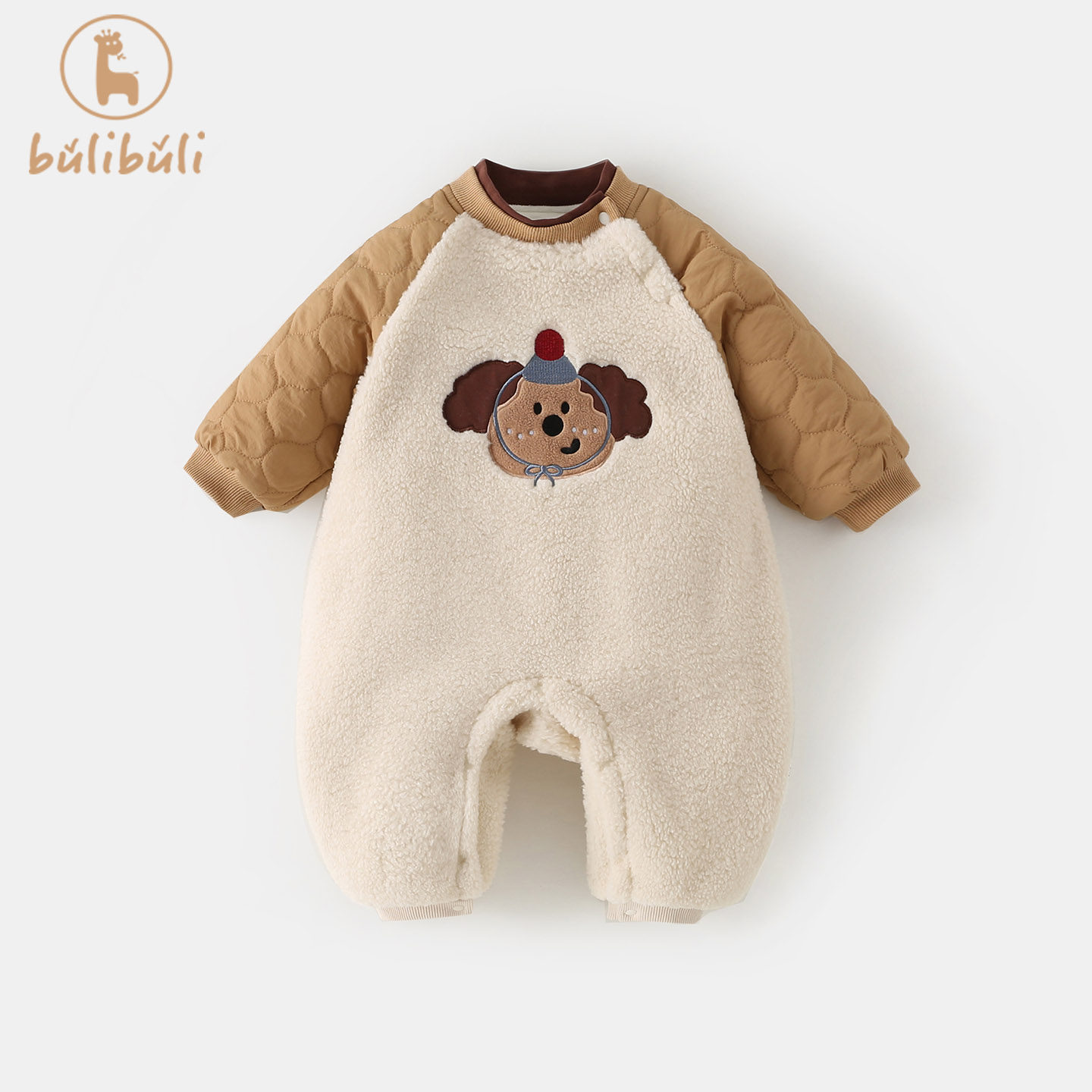 婴儿衣服秋冬装男宝宝加绒连体衣可爱洋气哈衣秋冬季外出保暖爬服