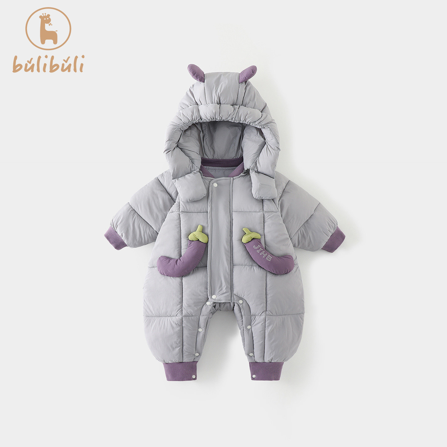 婴儿衣服冬装2025新款男宝宝加绒加厚连体衣冬季外出棉服哈衣爬服
