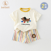 套装 0一3岁婴儿衣服夏季 短袖 宝宝夏装 T恤短裤 可爱洋气分体两件套2