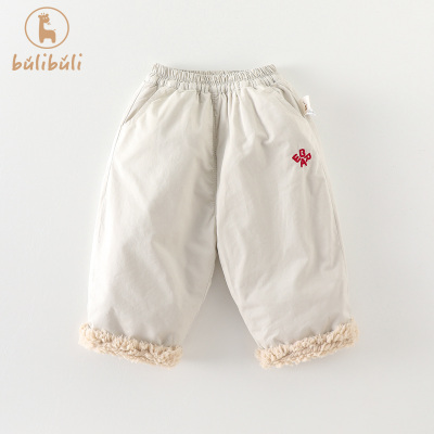 男童裤子秋冬装2025新款男宝宝韩版加绒保暖长裤秋冬季外出休闲裤