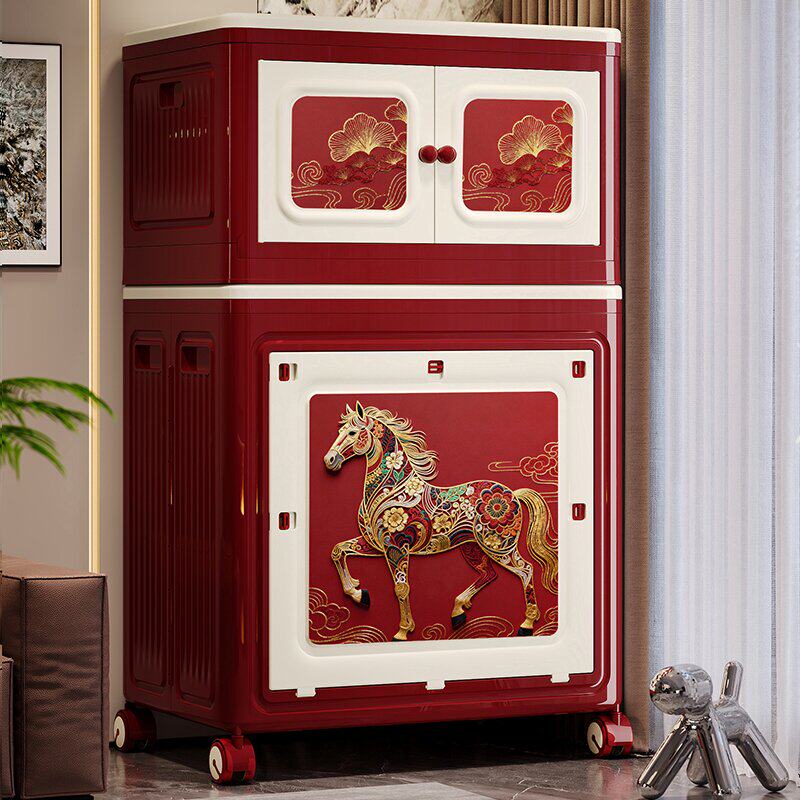 折叠收纳柜免安装收纳箱出租屋防潮防霉卧室衣柜鞋子玩具储物柜子