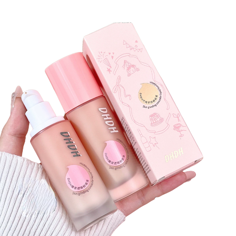 DHDH磨皮遮瑕粉底液持妆提亮修饰肤色清透水润无暇底妆女D