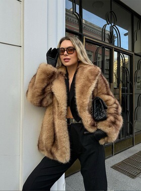 Women's street fashion autumn and winter new fur coat