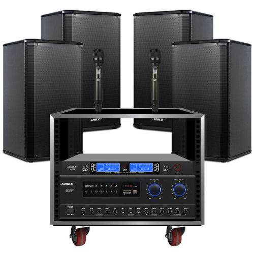 狮乐AV108+BX108两对+SH28+8U机柜中型会议室音响舞蹈室学校教室