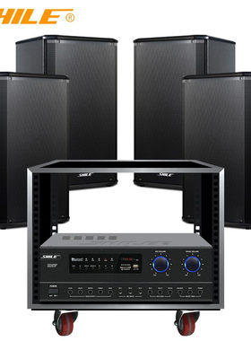 狮乐AV108+BX108两对+8U机柜中小型会议室音响舞蹈室教室背景音乐