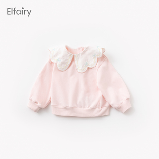 Elfairy女童卫衣女宝宝T恤婴幼儿长袖 上衣儿童套头衣服公主春秋装