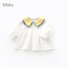 Elfairy宝宝衬衫可爱纯棉女童娃娃裙衫女婴儿衬衣小女孩秋装上衣