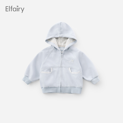 Elfairy儿童卫衣外套女童秋装上衣2025新款秋季衣服宝宝拉链帽衫