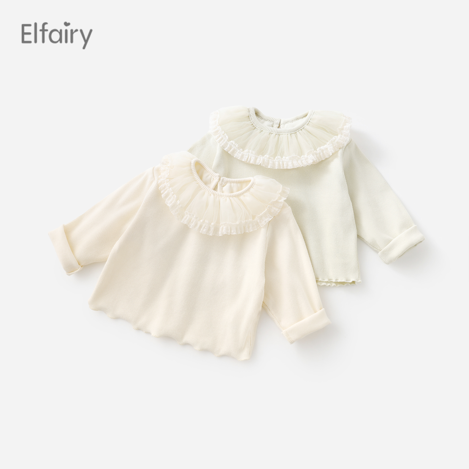 Elfairy宝宝花边领T恤公主打底衫