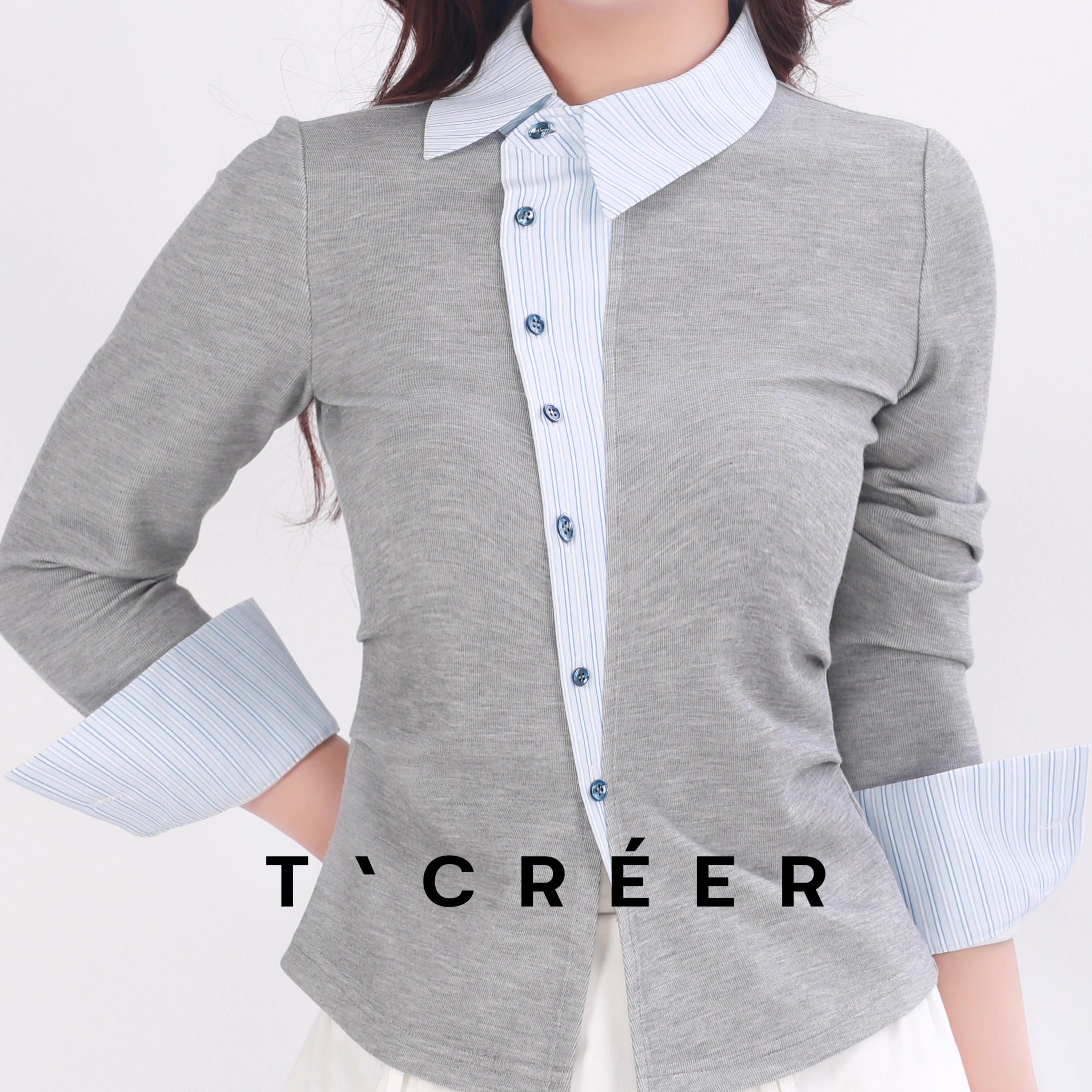 T`CREER｜【桃之夭夭】美式假两件针织开衫女早春拼接显瘦,女装/女士精品,上衣,淘宝优惠券,粉丝福利购,淘宝优惠卷