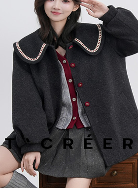 T`CREER｜【月下爱丽丝】冬季学院风甜美可爱气质百搭上衣女