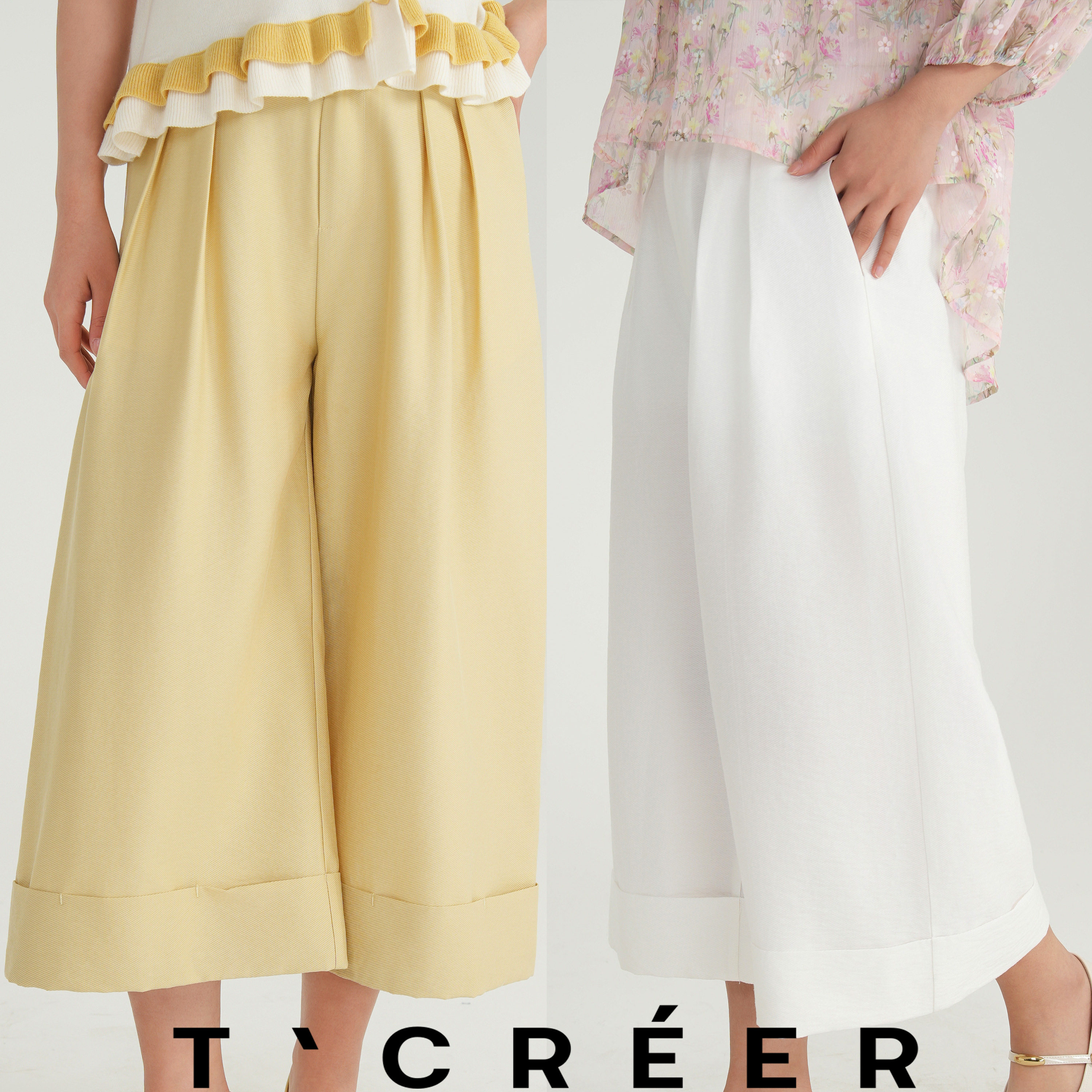 T`CREER｜ 【落日熔金】莱赛尔直筒垂感慵懒休闲裤女,女装/女士精品,裤子,淘宝优惠券,粉丝福利购,淘宝优惠卷