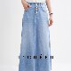 蓝色高腰大摆牛仔半身裙女早春新款 T`CREER｜ 岛屿森林