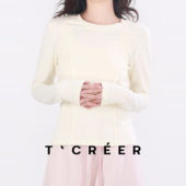 月落乌啼 美式 复古上衣打底衫 T`CREER｜ 女秋春秋修身 内搭