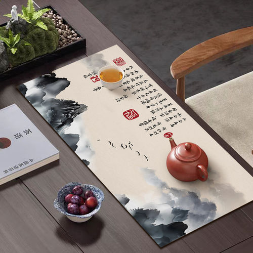 中式硅藻泥吸水速干茶垫