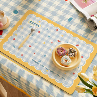 奶油风餐垫防水防油免洗桌布小块桌垫咖啡机桌面垫餐桌防烫隔热垫