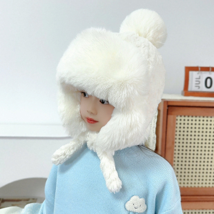 冬天宝宝帽子加绒加厚保暖儿童护耳毛绒帽中大童东北防寒雷锋帽潮