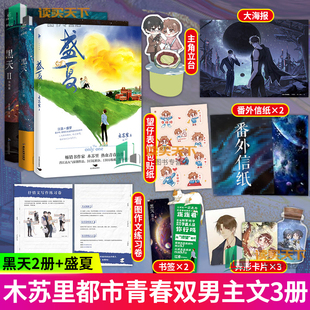 赠海报 3册 番外等 书签 热血青春校园言情小说 盛夏 木苏里著 黑天1 某某判官全球高考同作者青春文学脑洞幻想未来文 书籍