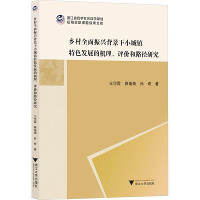 乡村振兴背景下小城镇发展的机理、评价和路径研究书王岱霞  经济书籍