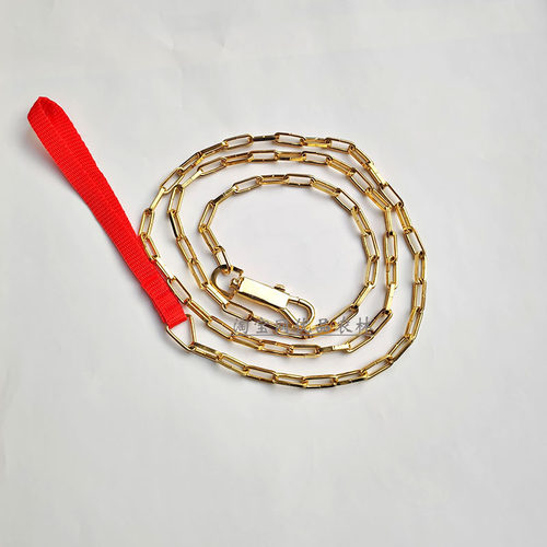 狗链子拴狗绳黄金色宠物链猫狗用