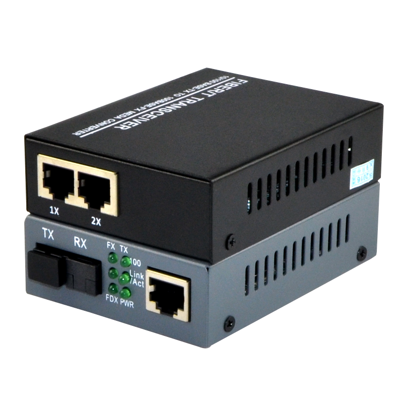 LHGD光纤收发器百兆1光2配1光1电单模单纤收发器光电转换器一对