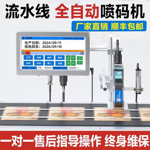 在线喷码机全自动智能流水线喷码机打生产日期二维码大批量打厂家