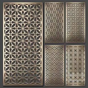 不锈钢屏风激光雕刻镂空花格客厅玄关金属浮雕隔断格栅背景墙定制